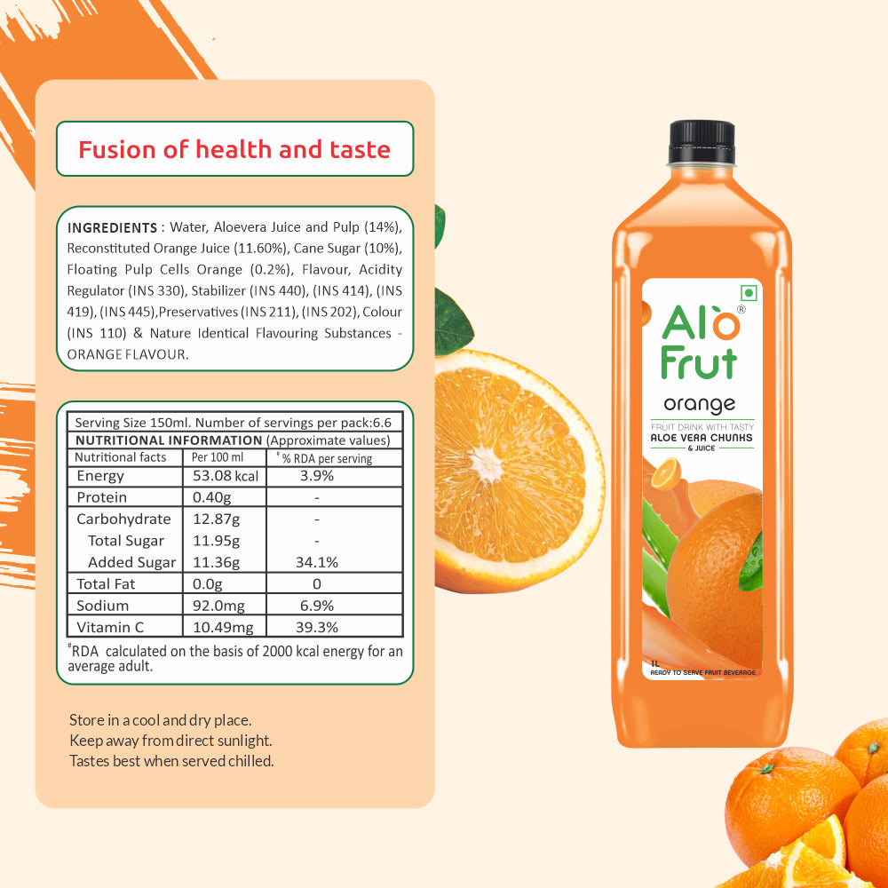Alo Frut Orange Juice  1L  Ingredients