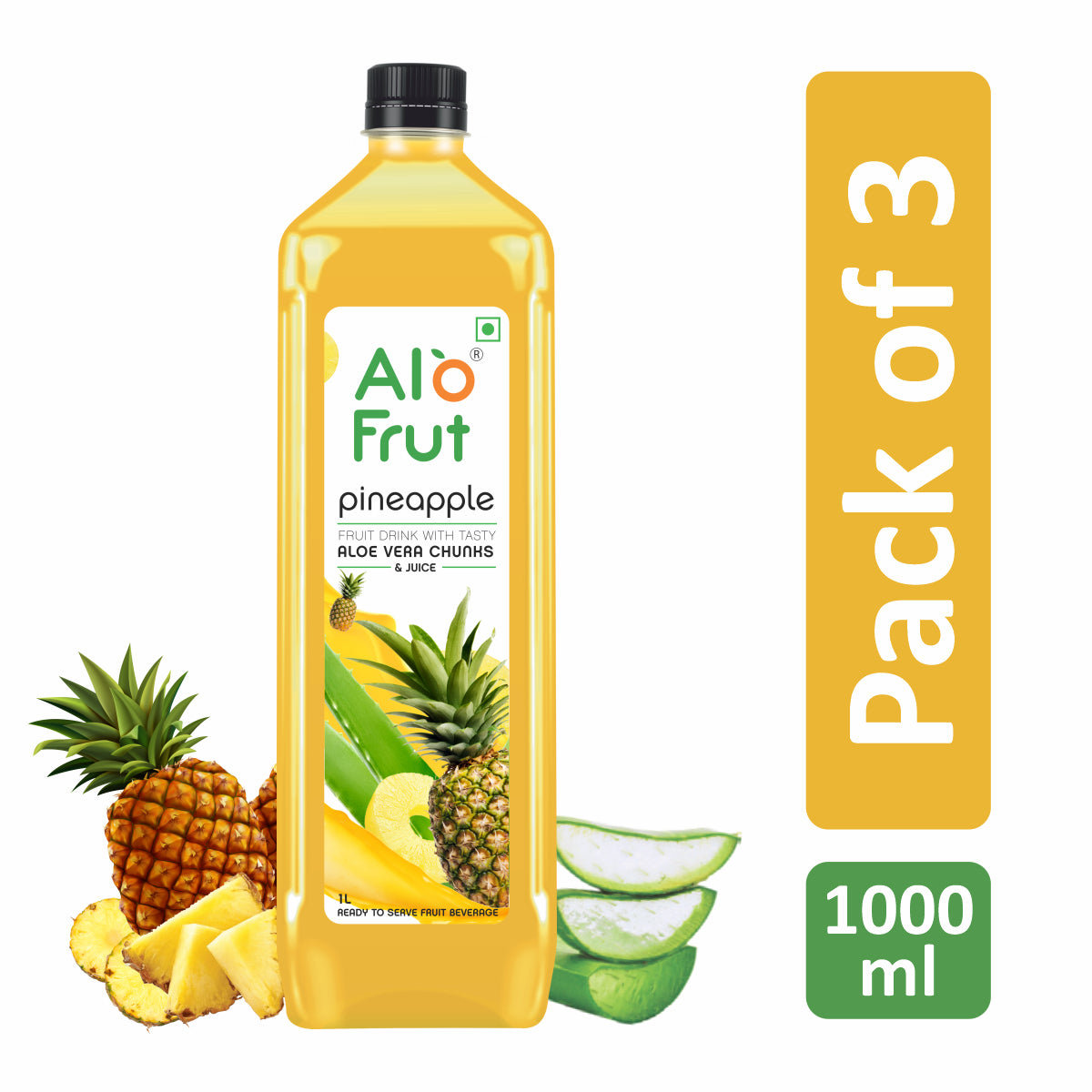 Alo Frut Pineapple Juice 1L Pack of 3