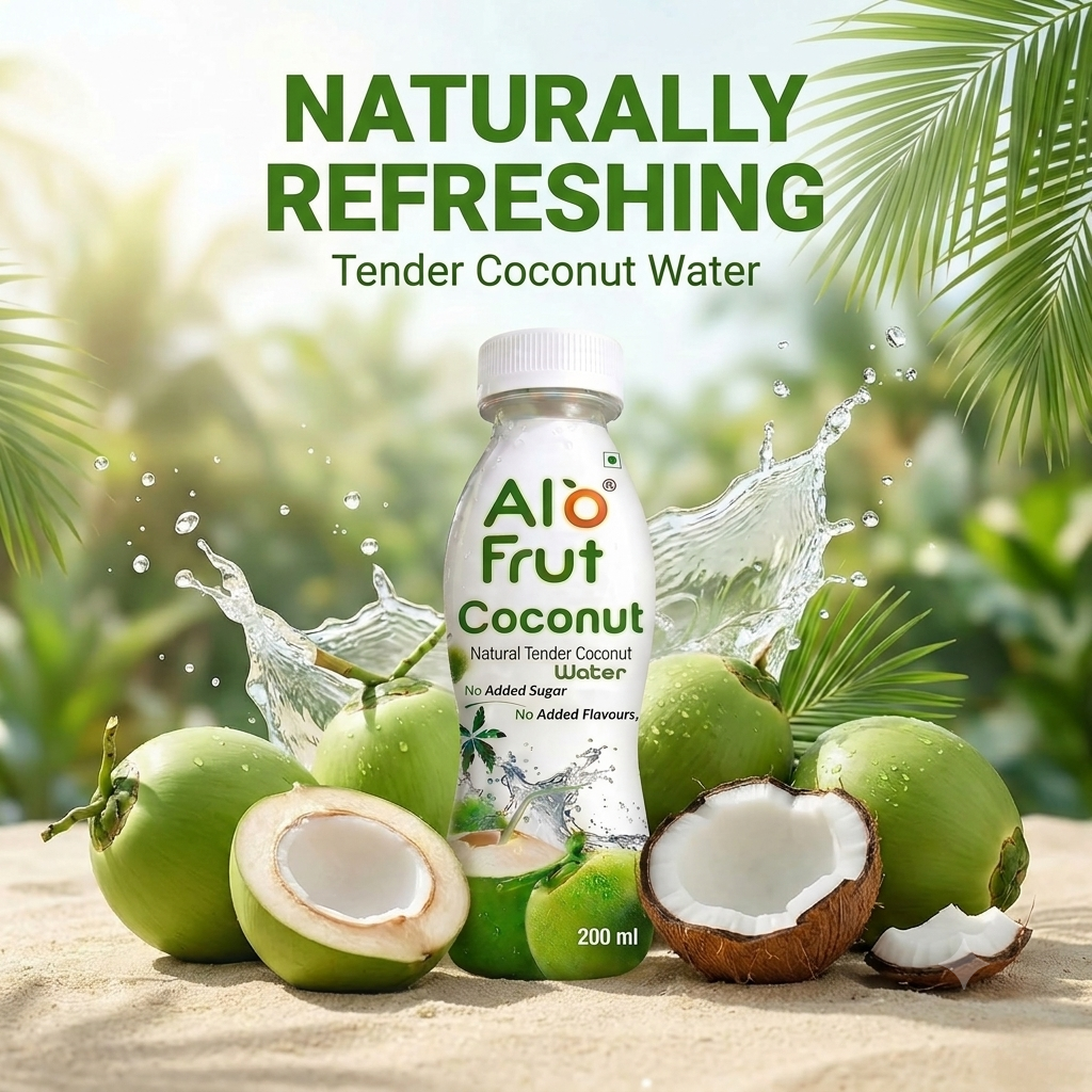 Alofrut Tender Coconut Water - 200ML (Pack Of 4)