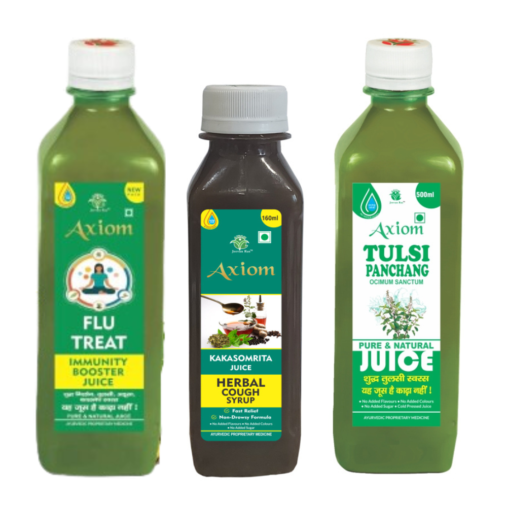 Kakasoamrita 160ml, Tulsi Juice 500ml and Flu Treat 500ml - Cold and Cough Combo