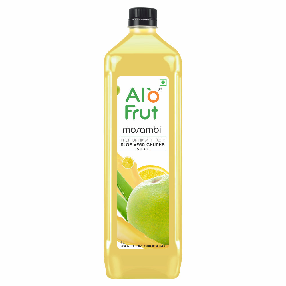 Alo Frut Mosambi Aloevera Chunks & Juice 1000ml (Pack of 3)