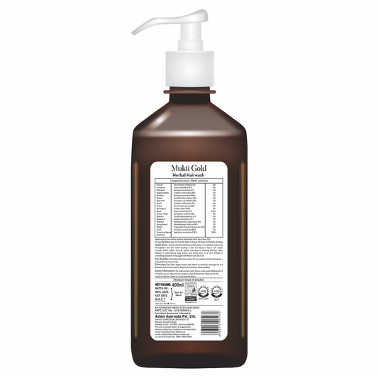 Mukti Gold Herbal Hair wash (Dispenser) Back