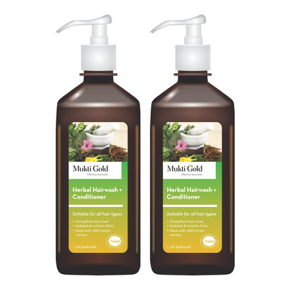 Mukti Gold Herbal Hairwash with conditioner Pack of 2