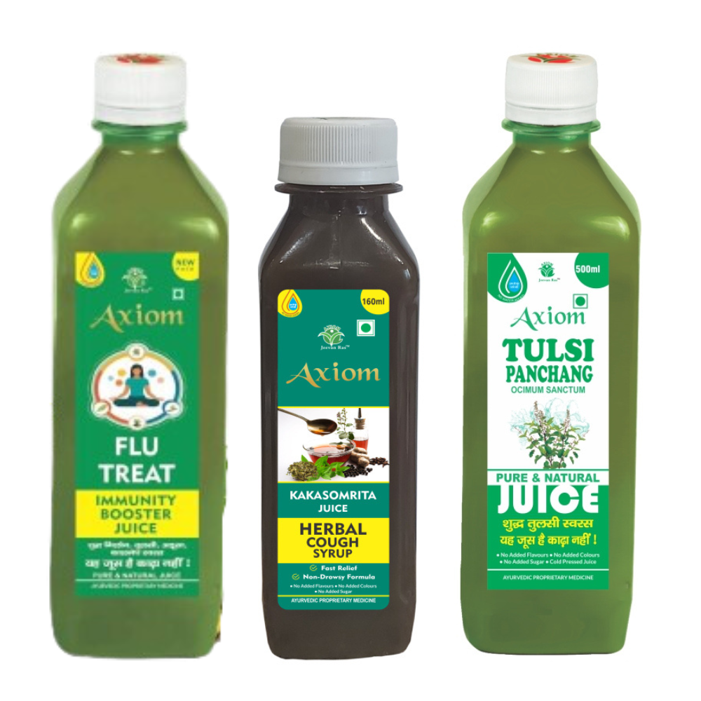 Cold and Cough Combo (Kakasoamrita 160ml  + Tulsi Juice 500ml + Flu Treat 500ml)