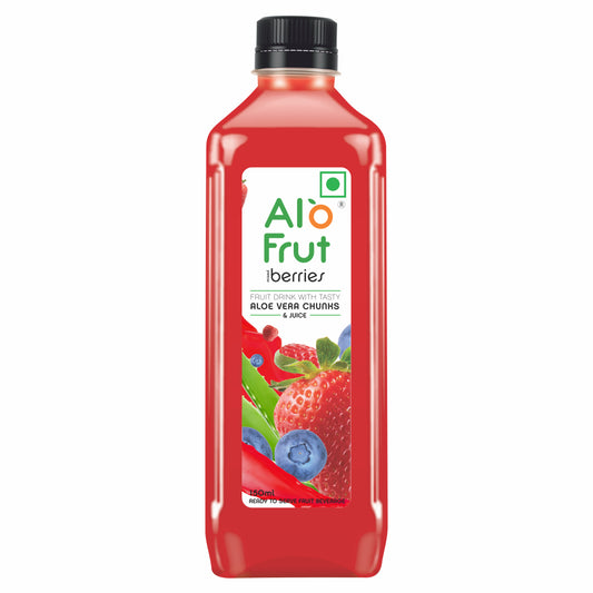 Alo Frut Berries Aloevera Chunks & Juice 150ml (Pack of 60)