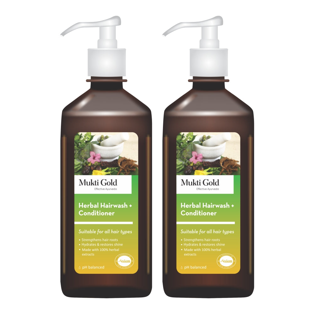 Mukti Gold Herbal Hairwash with conditioner Dispenser (400ml)