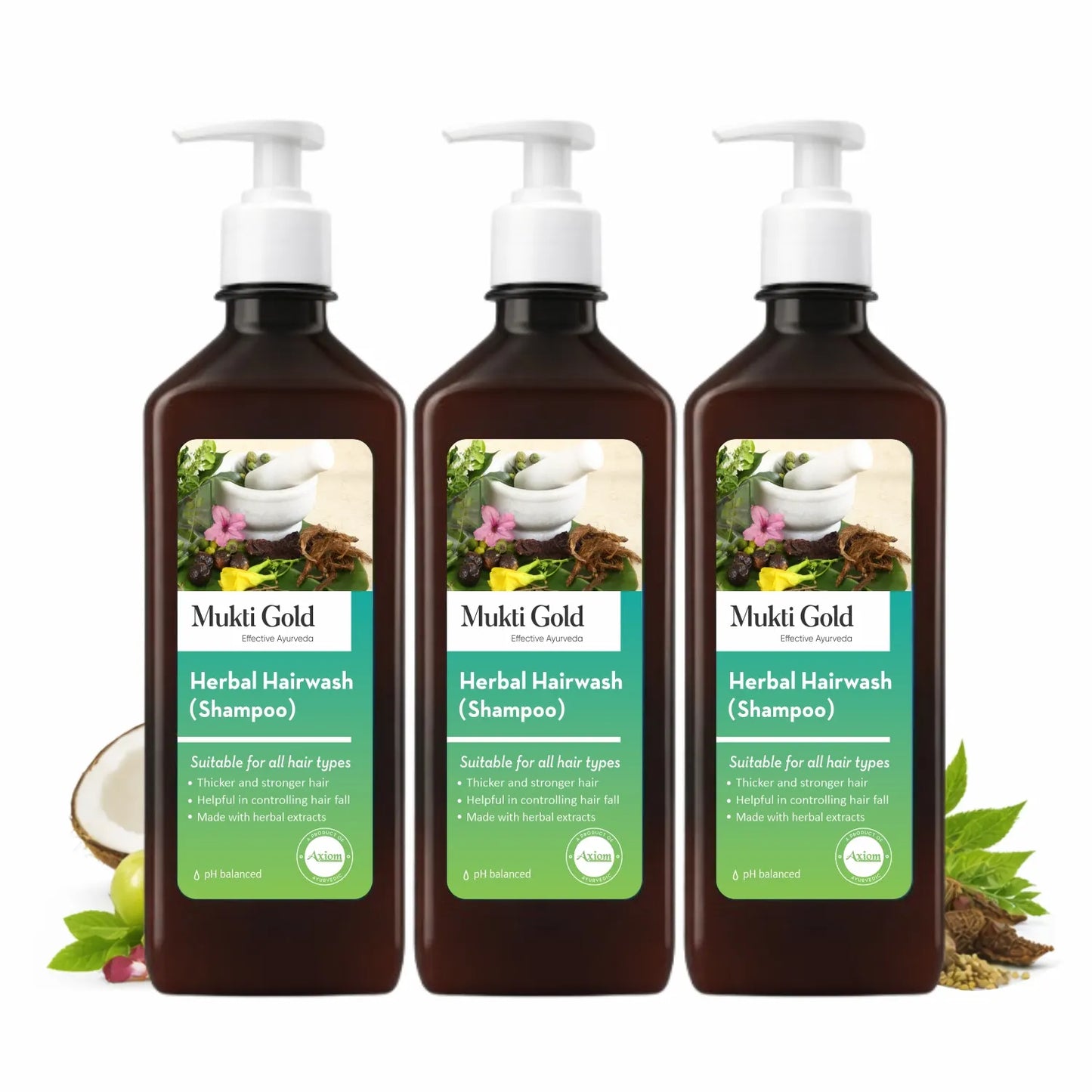 Mukti Gold Herbal Hairwash 400ml (Dispenser)