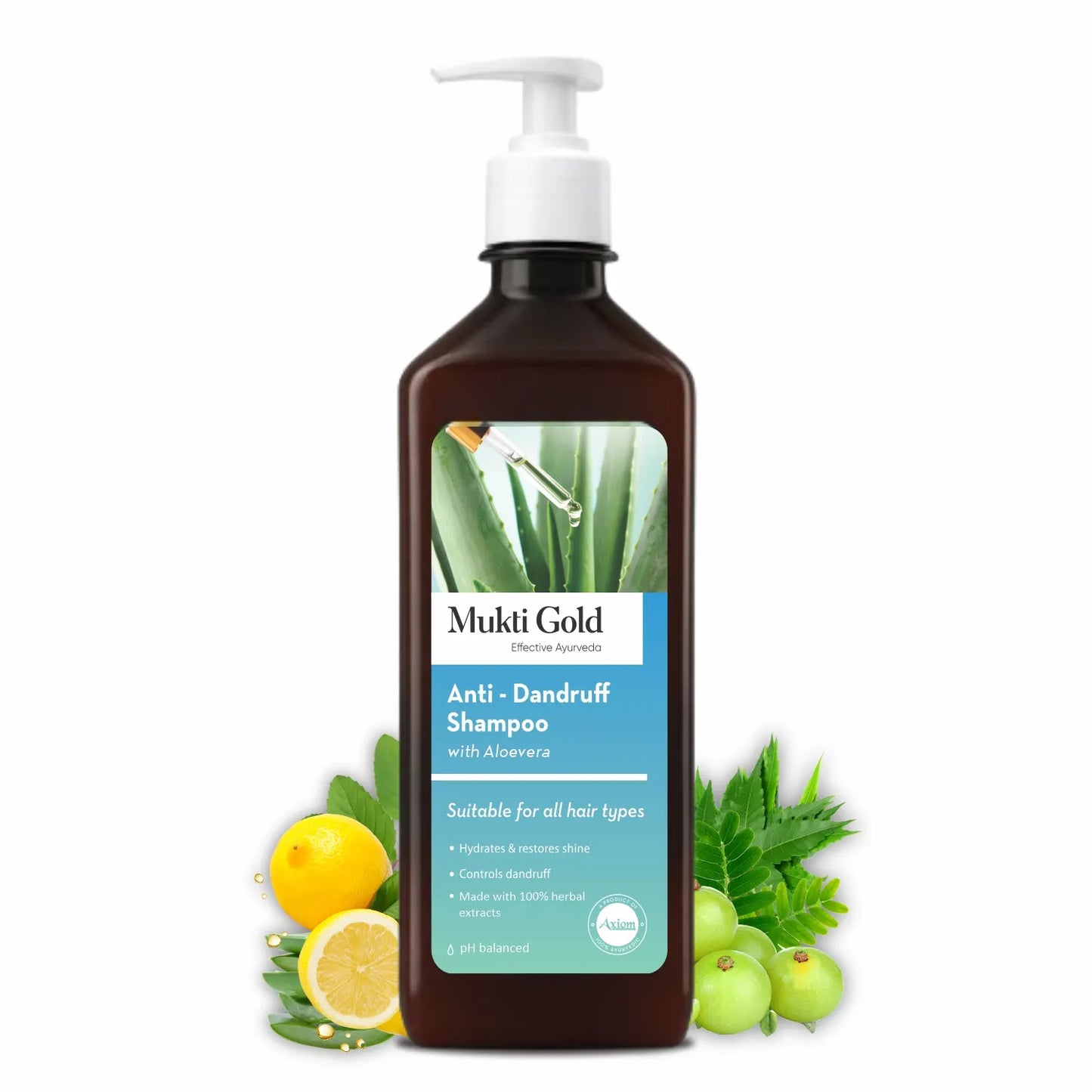 Mukti Gold Anti Dandruff Herbal Shampoo 400ml (Dispenser)