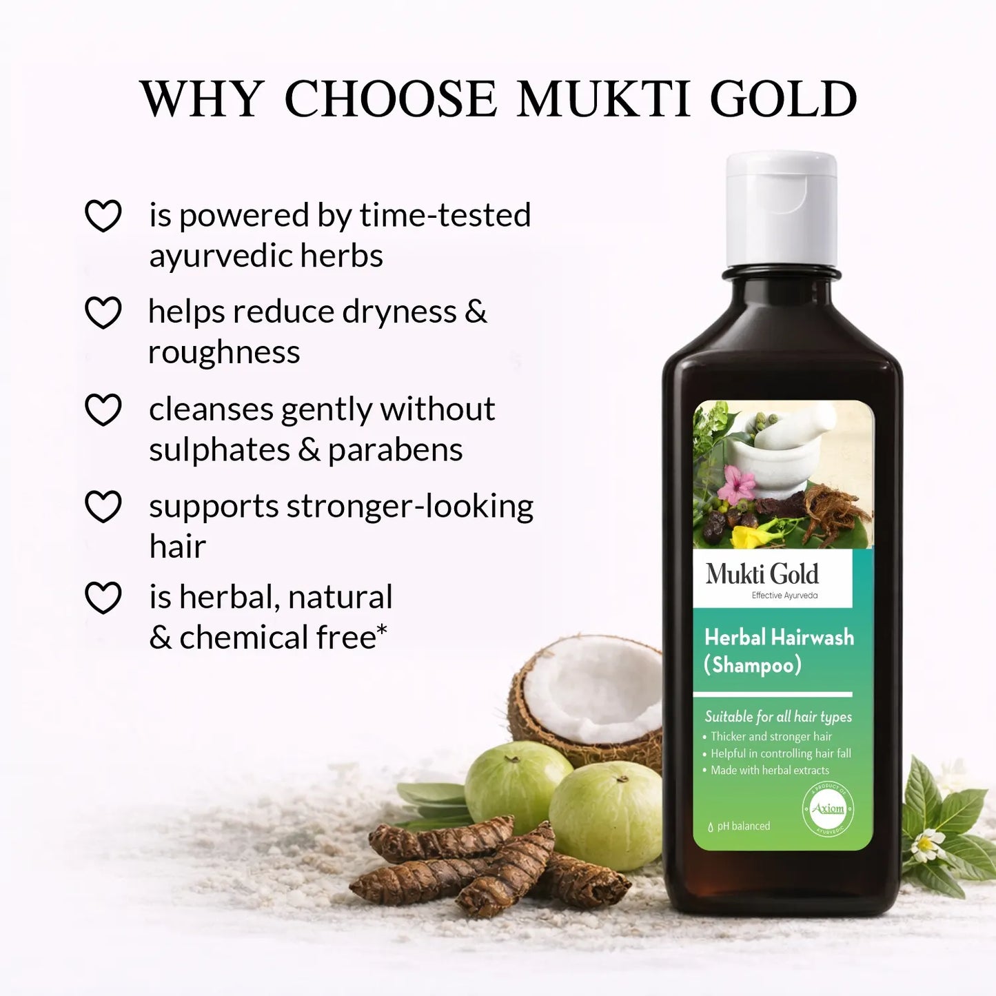 Mukti Gold Herbal Hair wash 400ml (Flip Top)