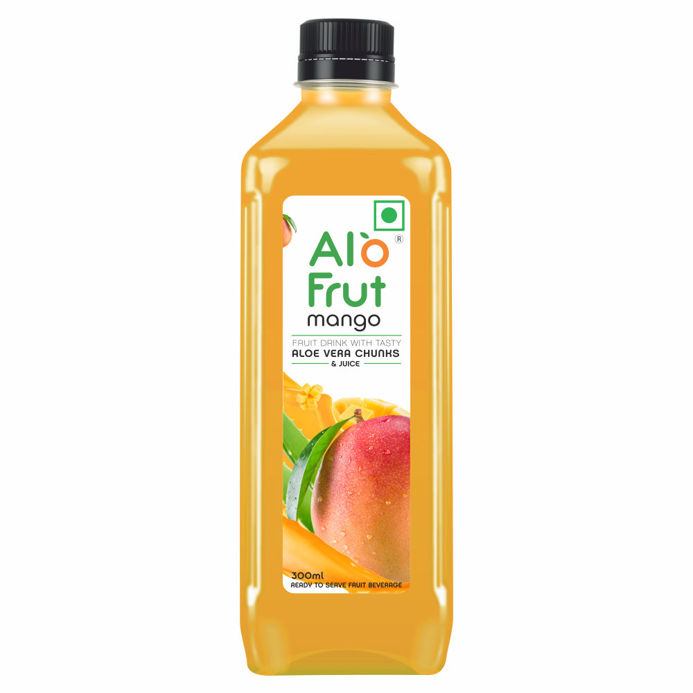 Alo Frut Mango Aloevera Chunks & Juice 300ML (Pack of 24)