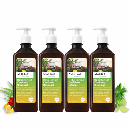 Mukti Gold Herbal Hairwash with conditioner Dispenser (400ml)