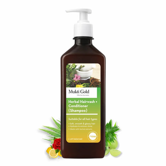 Mukti Gold Herbal Hairwash with conditioner Dispenser (400ml)