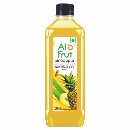 Alo Frut Pineapple Aloevera Chunks & Juice 200ml  (Pack of 48)