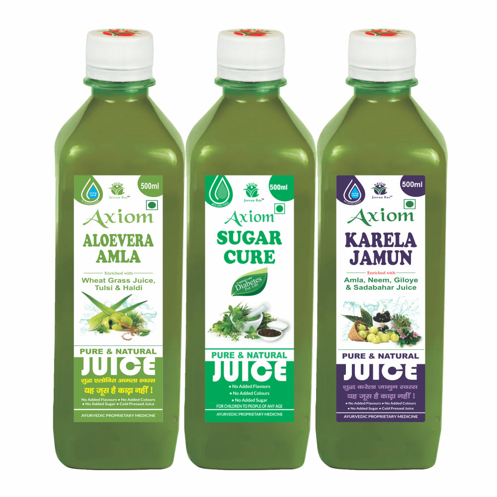 Health Care Combo ( Karela Jamun Juice 500ml + Aloevera Amla Juice 500ml + Sugar Cure Juice 500ml )