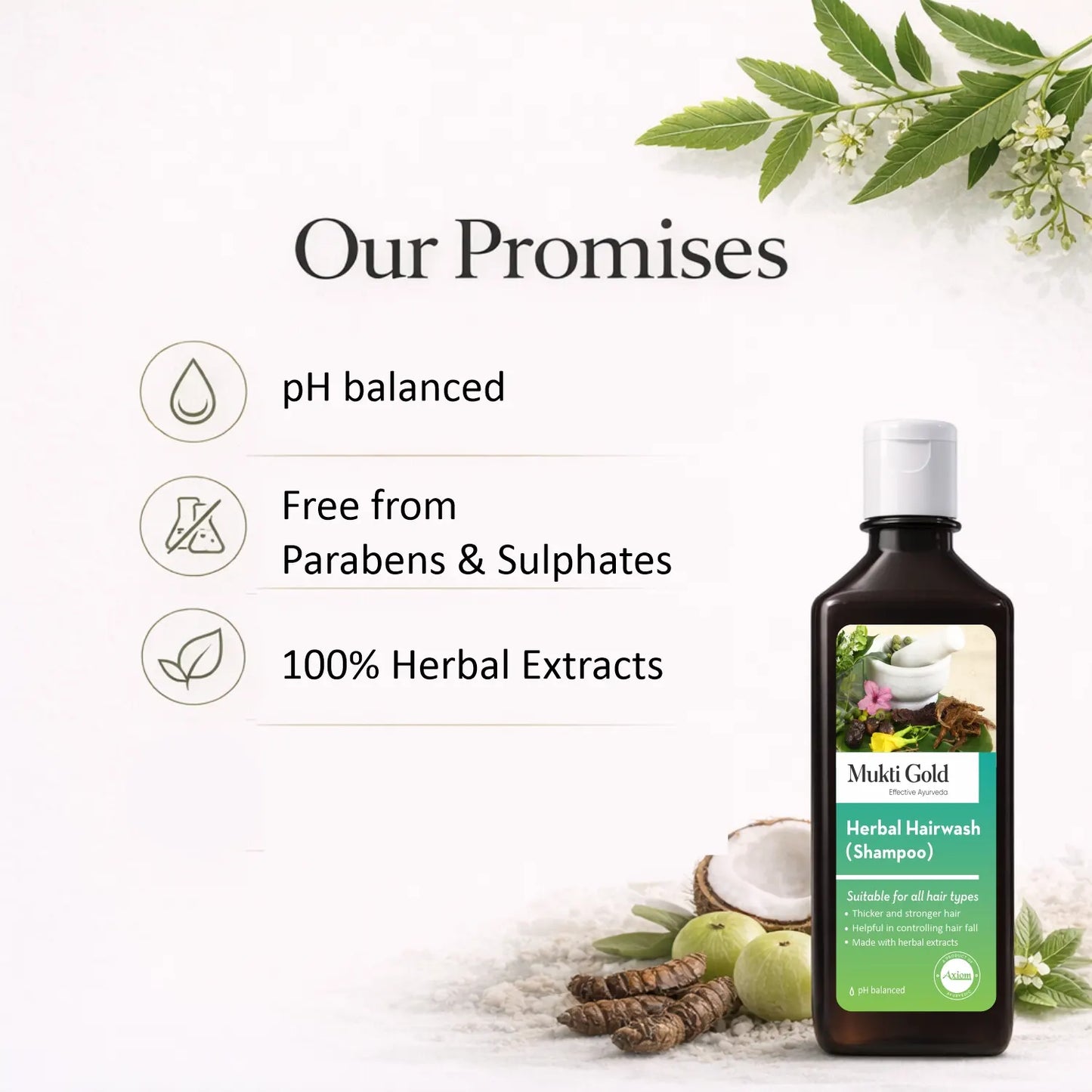 Mukti Gold Herbal Hair wash 400ml (Flip Top)