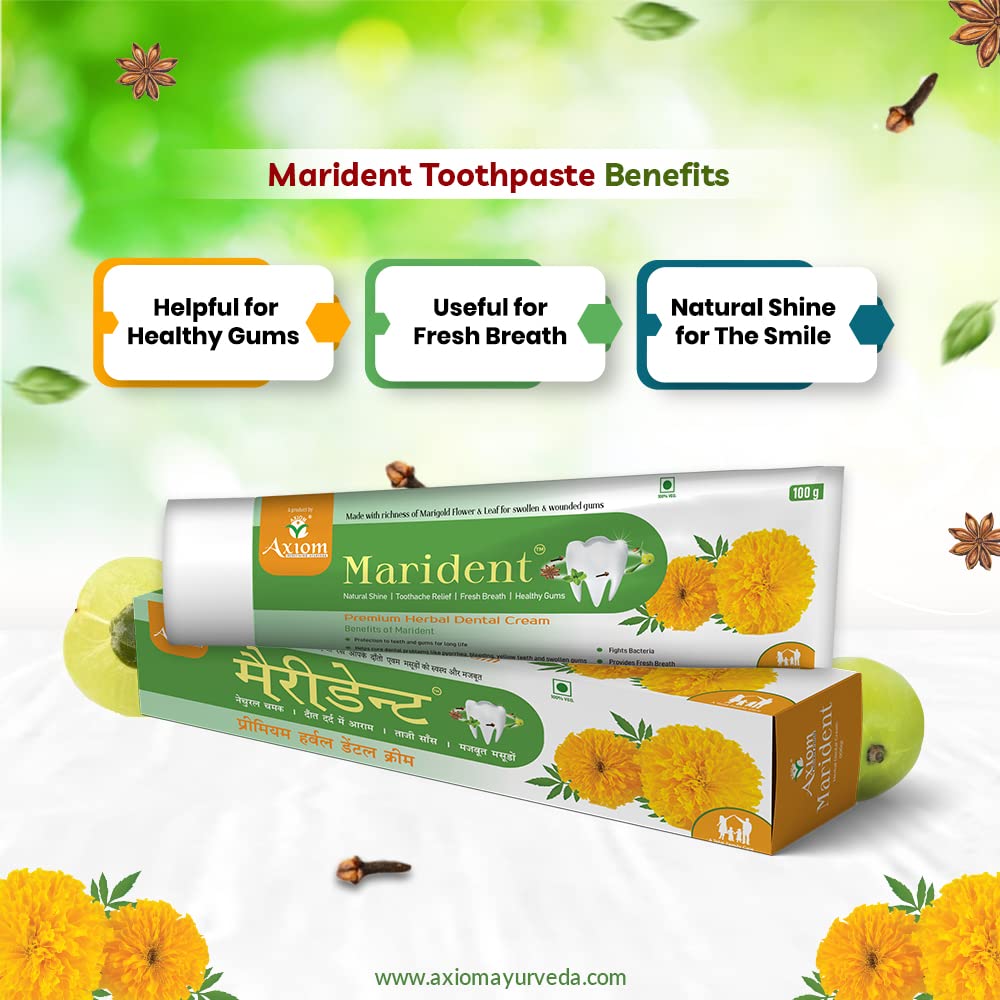 Axiom Marident Herbal Toothpaste 100 gm Pack of 4