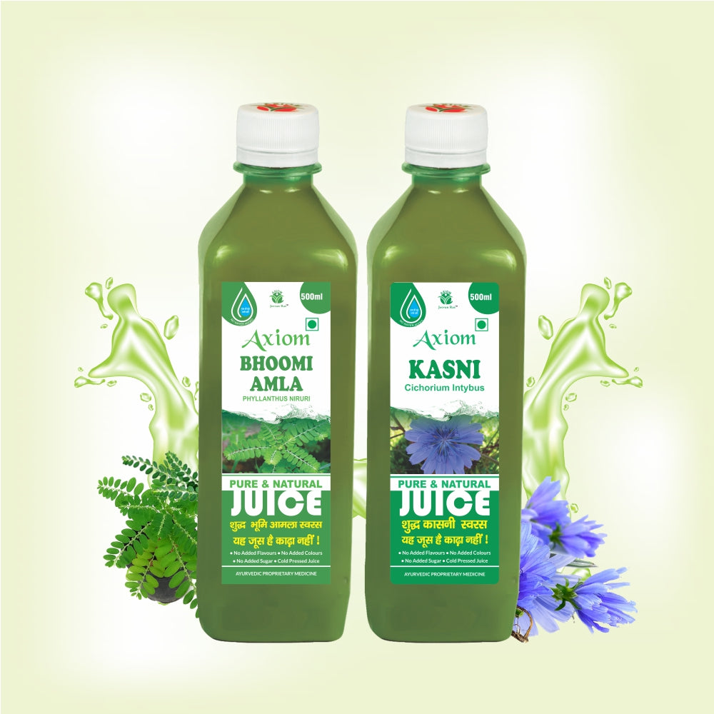 Axiom Liver Problem Combo of Bhoomi amla Juice 500ml + Kansi Juice 500ml