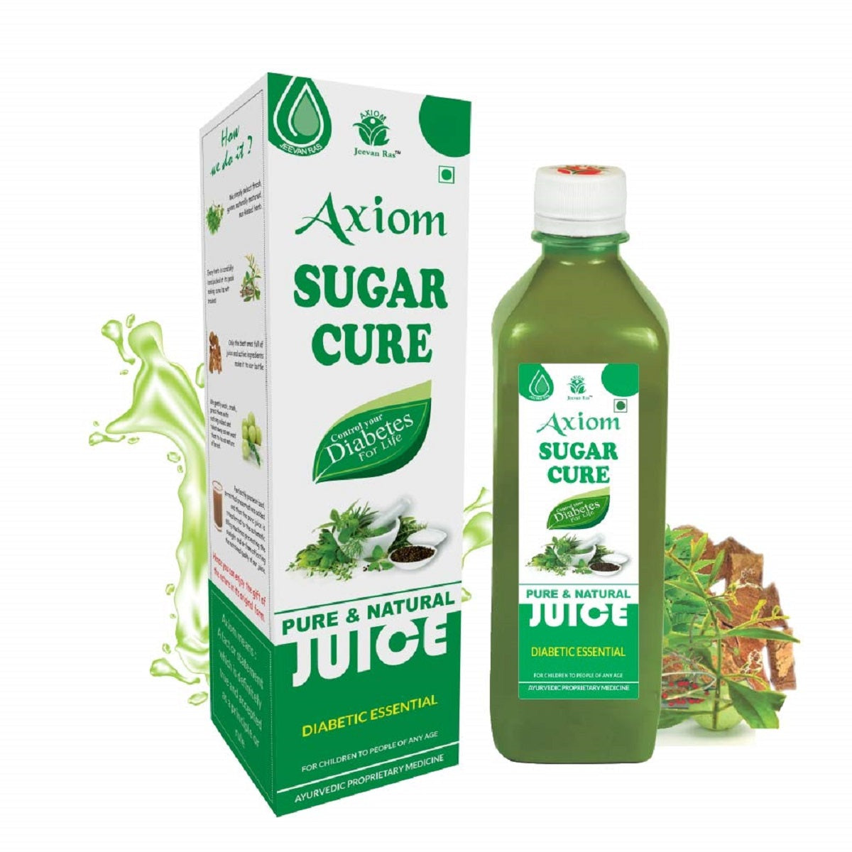 Axiom BP Go 2 Pack of Sugarcure juice 1 ltr Aloevera Juice 1 ltr I Axiom Ayurveda Pvt. Ltd