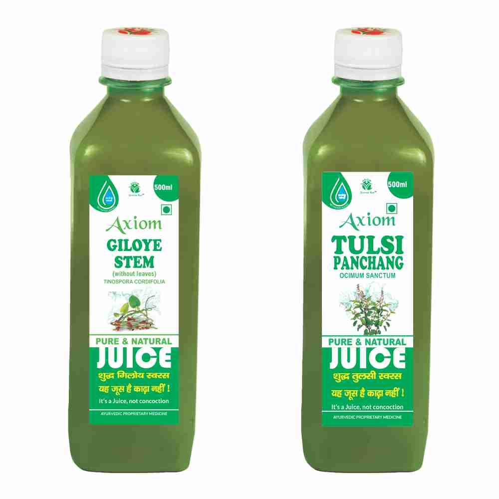 Axiom Jeevanras Tulsi Panchang 500 ml & Giloy Stem Juice 500 ml Combo