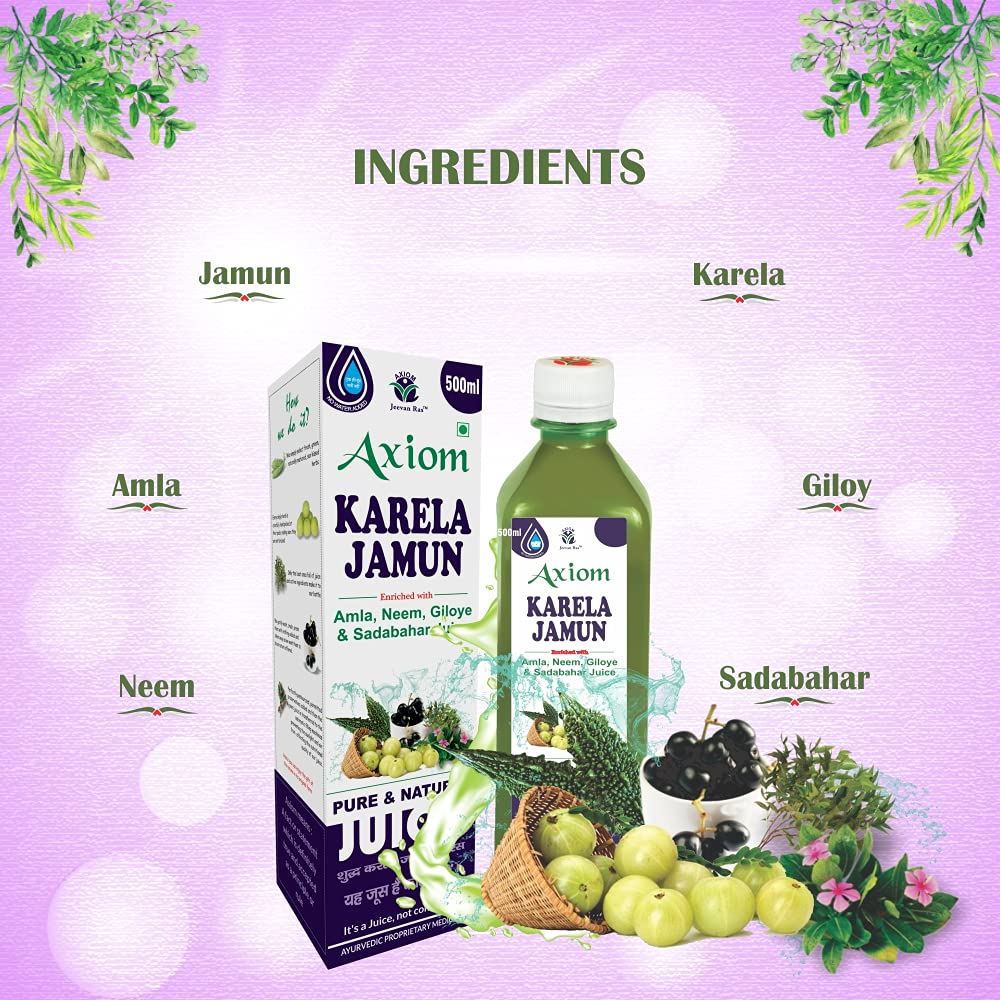 contains Jamun, Karela, Amla, Giloy, Sadabahar, Neem