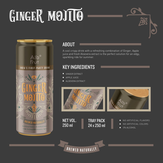 Alo Frut Ginger Mojito 250 ml Pack of 12