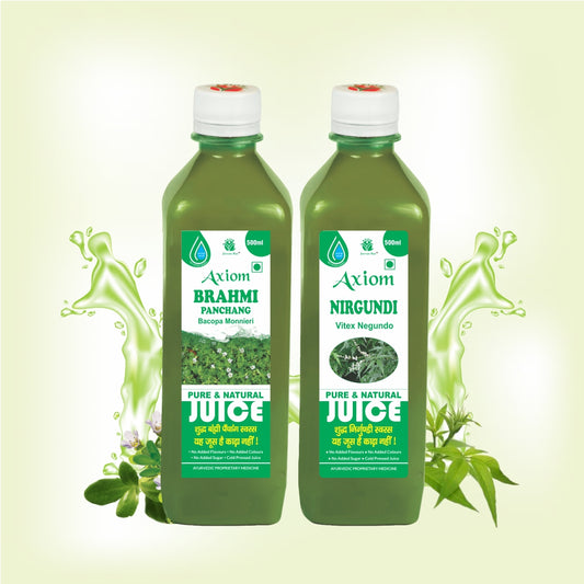 Axiom Headache Combo of Brahmi Juice 500ml + Nirgundi Juice 500ml
