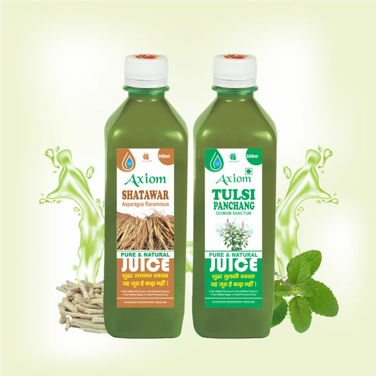 Axiom Insomnia & Fatigue Combo of Shatawar juice Tulsi Juice