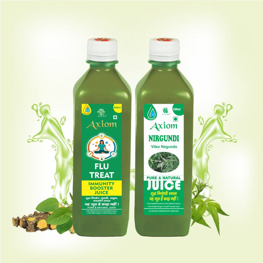 Axiom Malaria Dengue Combo of Flu Treat Juice and Nirgundi Juice