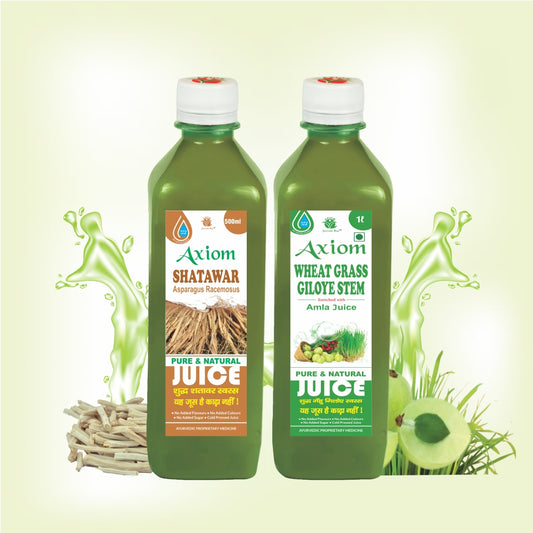 Axiom Pregnancy Tonic Combo of Shatawar Juice and Wheatgrass Giloye Stem Juice