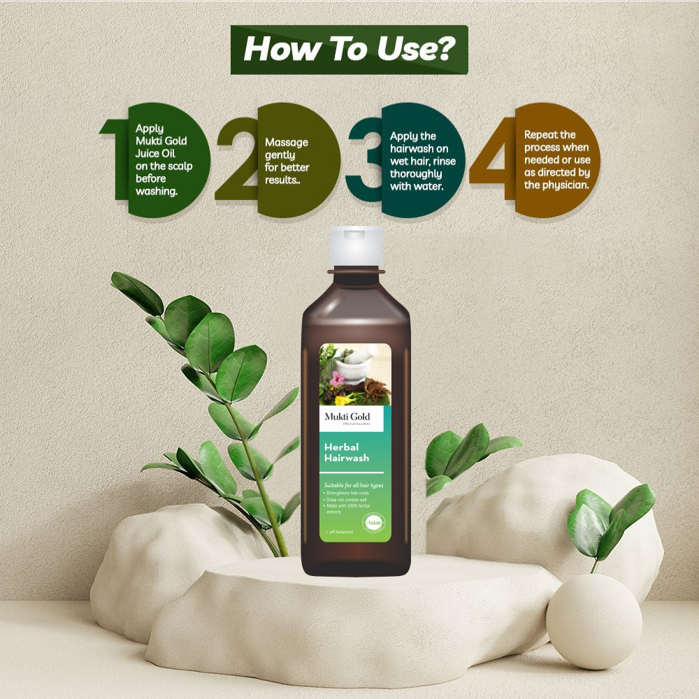 How to Use Mukti Gold Herbal Hair wash Fliptop 200ml