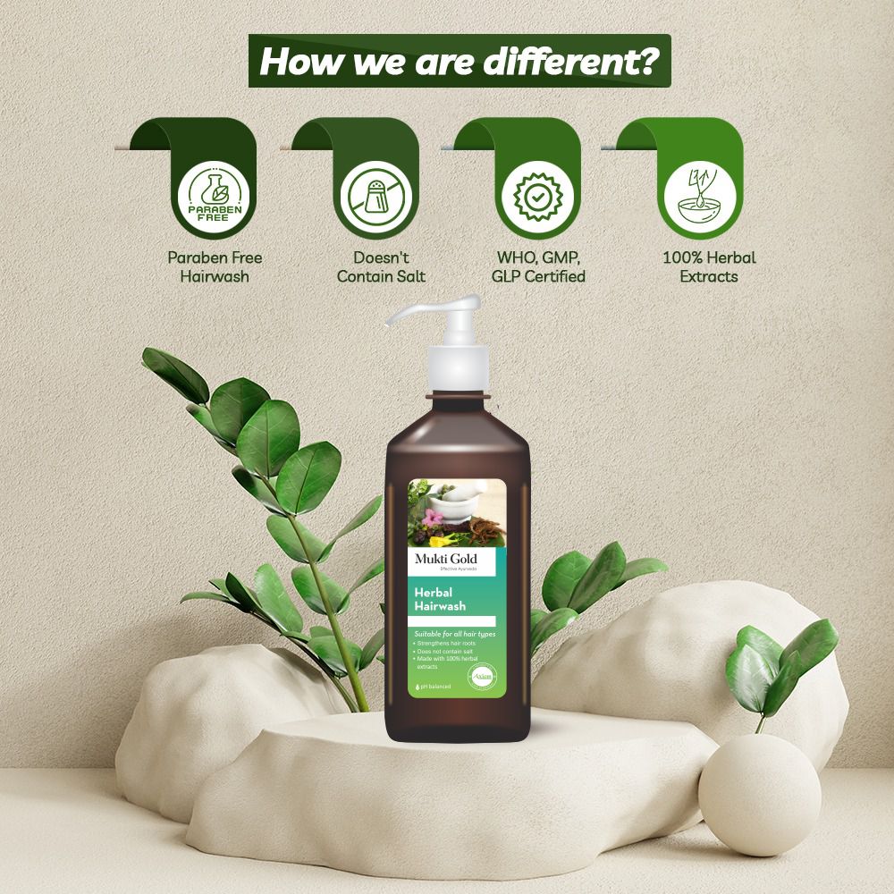 How we are Different Mukti Gold Herbal Hair wash (Dispenser)