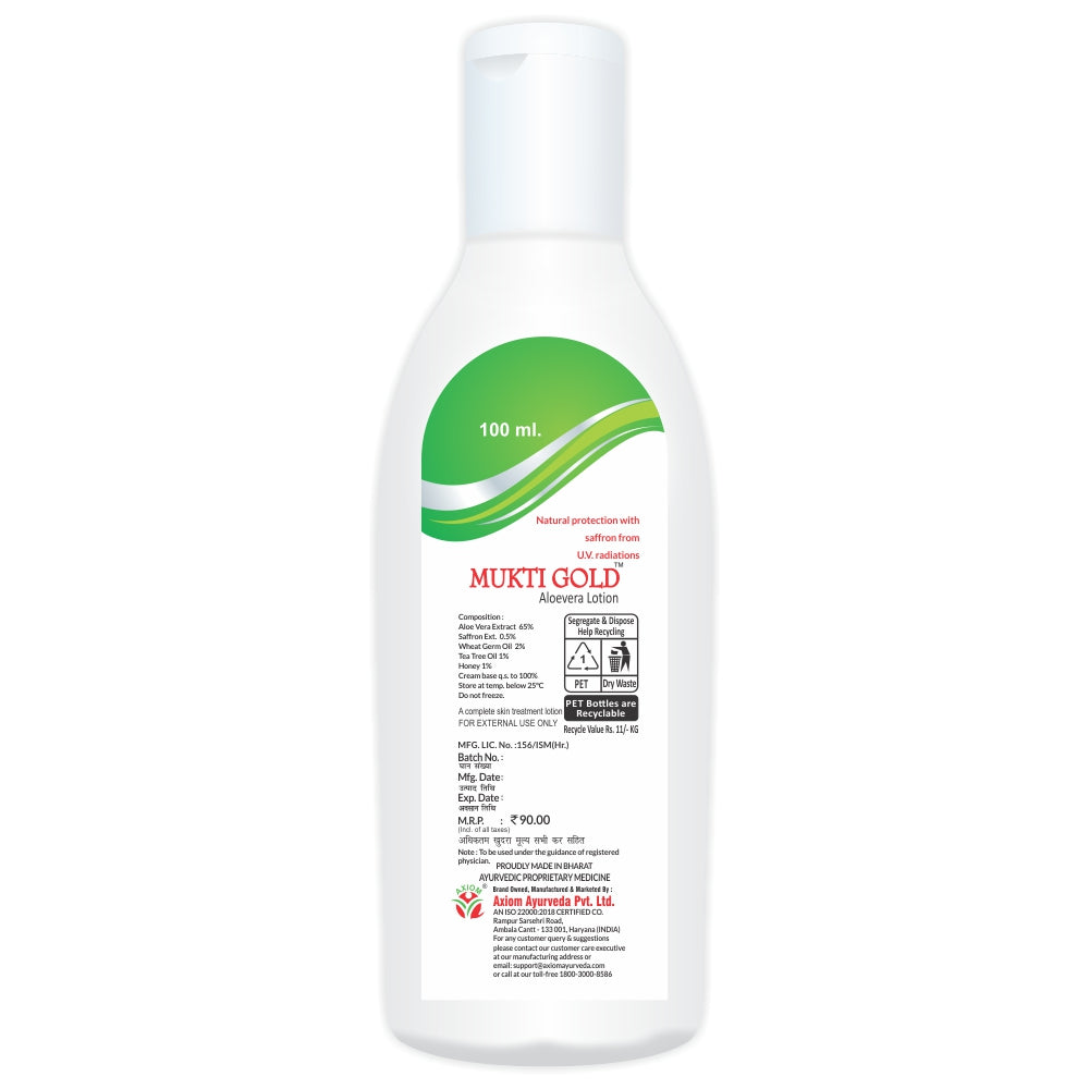 Mukti Gold Aloevera lotion Back Image