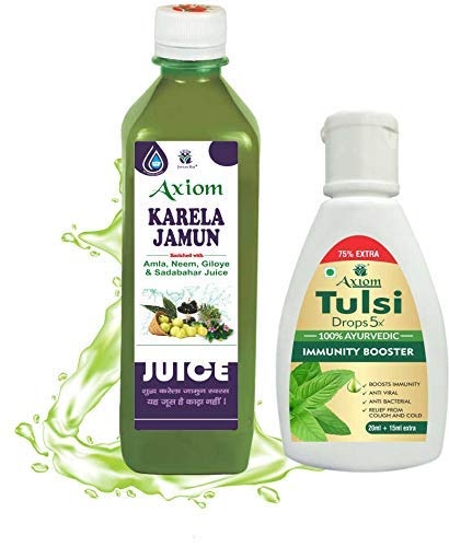 Axiom Karela Jamun Juice 500 ml & Panch Tulsi 20+15 ml