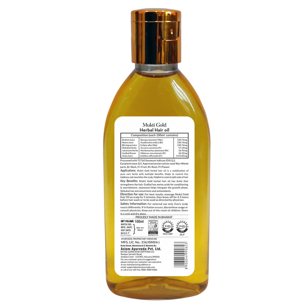 MuktiGold Herbal Hair Wash 400ml (Dispenser) With Herbal Hair Oil 100ml